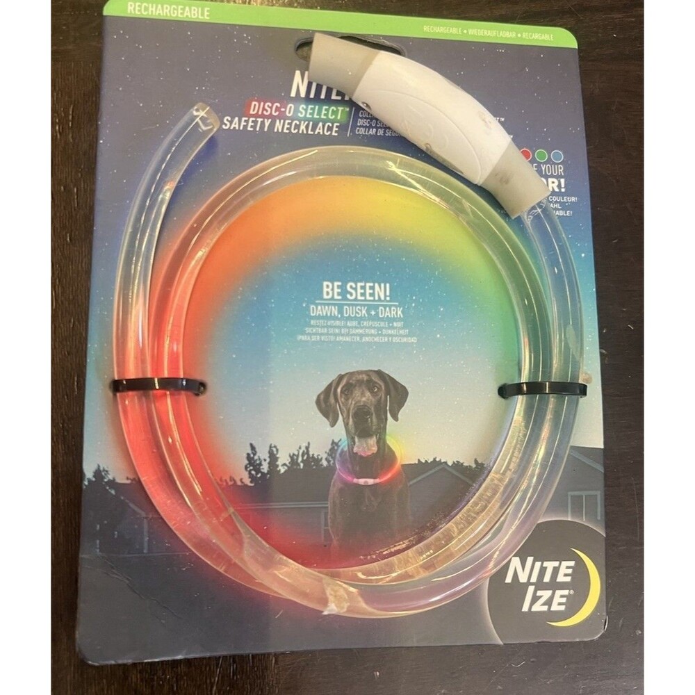 Nite Ize NiteHowl NHOR-07S-R3 LED Dog Collar Rechargeable Safety Disc-O Select